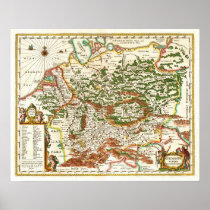 Antique Map of Germany c. 1657 Poster