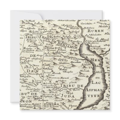 Antique Map of Israel Bar Miztvah Invitations by AntiqueImages