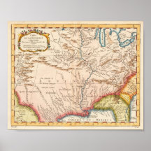 Antique Map of Louisiana 1760 Posters