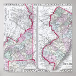 Antique Map of Maryland, New Jersey, & Delaware posters