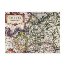 Antique Map of Russia Postcards - Peter Kaerius