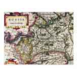 Antique Map of Russia Postcards - Peter Kaerius