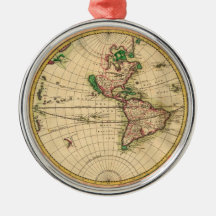 Antique Map of the World Christmas Tree Ornament