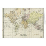 Antique Map of the World Greeting Cards