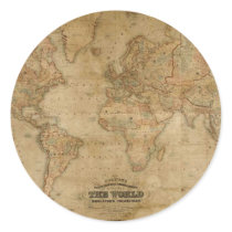 Antique Map Series Round Sticker