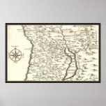Antique Map Tribes of Israel, Jerusalem, Dead Sea Poster