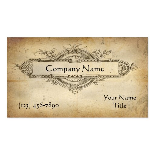 Antique medallion business card