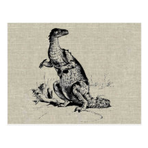 Antique Natural History Dinosaur Iguanodon Print Post Cards