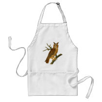 Antique Natural History Owl Illustration Apron