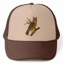 Antique Natural History Owl Illustration Hats