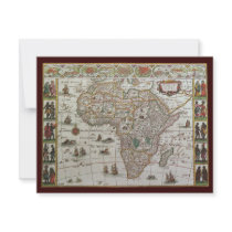 Antique Old World Map of Africa, c. 1635 Custom Announcements