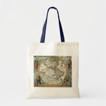 Antique Old World Map of the Americas, 1597 Canvas Bag
