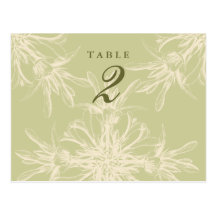 Antique Olive Floral Guest Table Cards Postcard