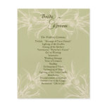 Antique Olive Floral Wedding Program flyers