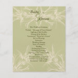 Antique Olive Floral Wedding Program Full Color Flyer