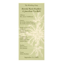 Antique Olive Floral Wedding Program Personalized Rack Card