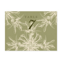 Antique Olive Floral Wedding Table Card
