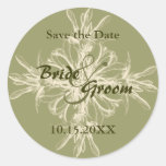 Antique Olive Save the Date Stickers
