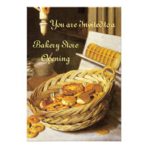 ANTIQUE OVEN  BAKERY BREAKFEAST PARTY RSVP CUSTOM ANNOUNCEMENT