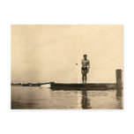 Antique photograph of surfer guy postcard