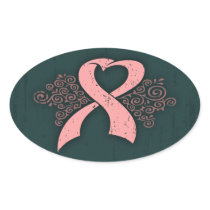 Antique Pink Ribbon Sticker