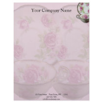 Antique Pink Rose Tea Cup on Mauve