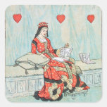Antique Randolph Caldecott Queen of Hearts Print Square Sticker