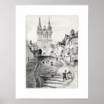 Antique Robida France French Landscape Print