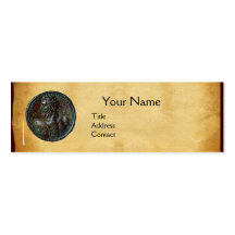 ANTIQUE ROMAN BRONZE MEDALLION  MONOGRAM parchment Business Card Template