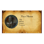 ANTIQUE ROMAN BRONZE MEDALLION  MONOGRAM parchment Business Card Template