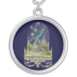 Antique Romantic Beautiful Bird in Glass Cloche Necklace