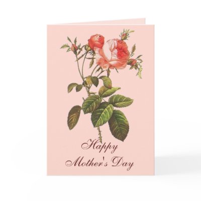 Antique Rose Botanical Mother's Day Greeting Card by botanicalblooms