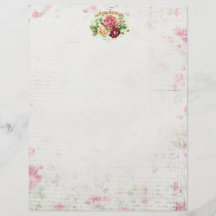 Antique Rose Scrapbooking/Stationary paper Flyer