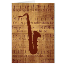 Antique Saxophone Card