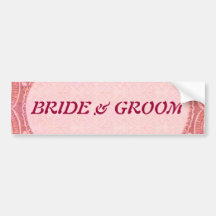 Antique Scroll Wedding Bumper Stickers