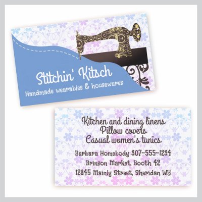 antique sewing machine fabric stitching busines... business card by chefcateringbizcards
