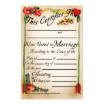 Antique Style Marriage Certificate Customized Stationery