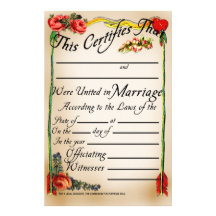 Antique Style Marriage Certificate Customized Stationery