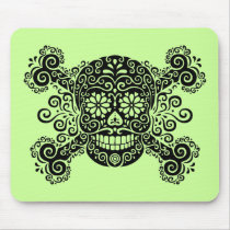 Antique Sugar Skull & Crossbones Mousepad