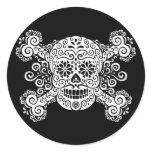 Antique Sugar Skull & Crossbones stickers