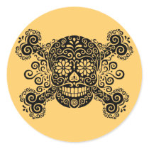 Antique Sugar Skull & Crossbones Sticker
