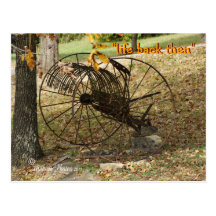 antique sulky hay rake postcard- customize