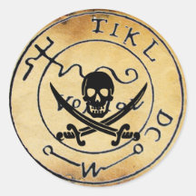 ANTIQUE TALISMAN / PIRATES TREASURE MAP STICKER