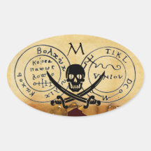 ANTIQUE TALISMAN / PIRATES TREASURE MAP OVAL STICKERS