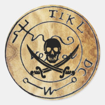 ANTIQUE TALISMAN / PIRATES TREASURE MAP ROUND STICKERS