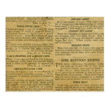 Antique Theme Recipe Card Postcard