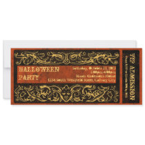 Antique Ticket Halloween Party Invitations