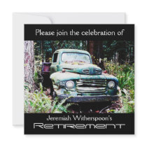 Antique Truck Retirement Party Personalized Invites