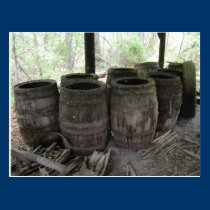 antique turpentine wood barrels cartes postales