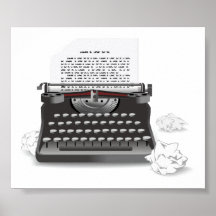 Antique Typewriter Poster
